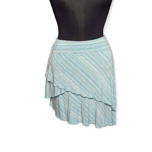 Athleta Skim Shadow Asymmetric Knit Active Striped Skirt Size Small